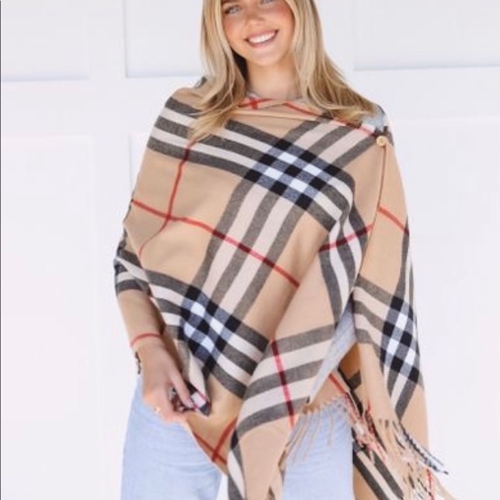 Softest Button English Plaid Scarf